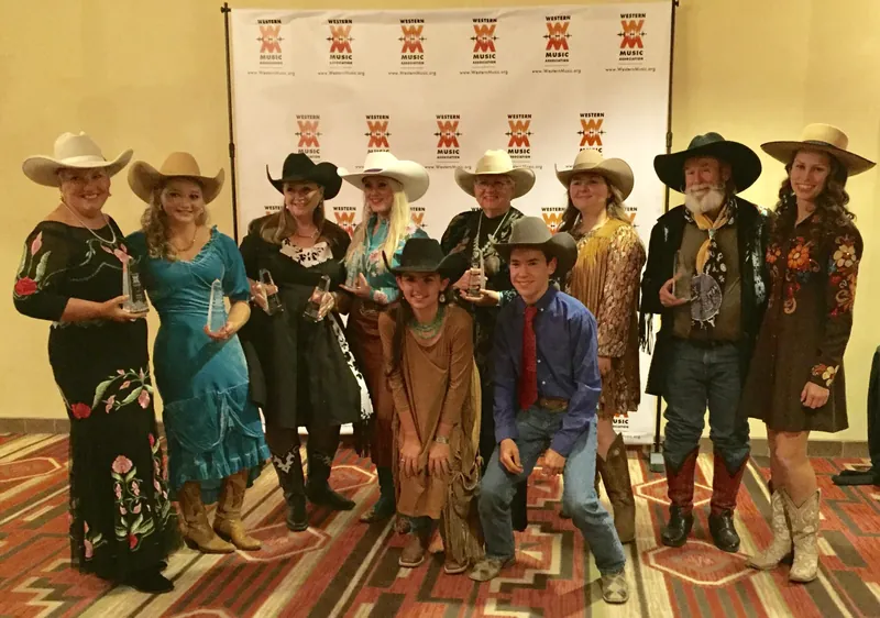 Judy James with fellow Western artists at the Western Music Association awards